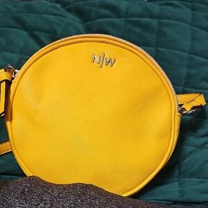 Nine West Vibrant Yellow Round Crossbody Bag
